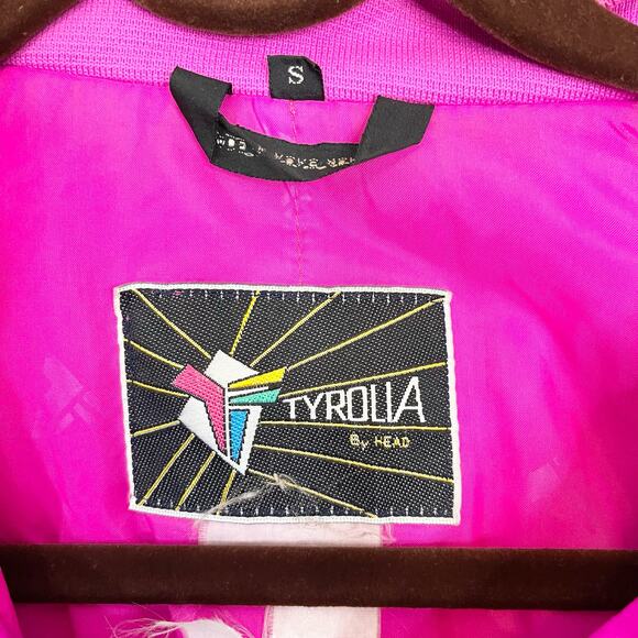 VINTAGE Tyrolia Head Jacket Wome S Fuschia Pink Full Zip Ski Bomber Buckle Retro - Picture 9 of 10